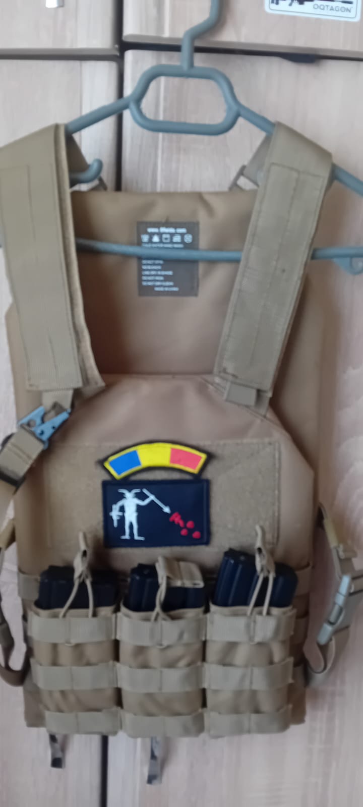 A real photo of Tactical Vest Plate Carrier with Inserts 8Fields TAN by Mexi (3)