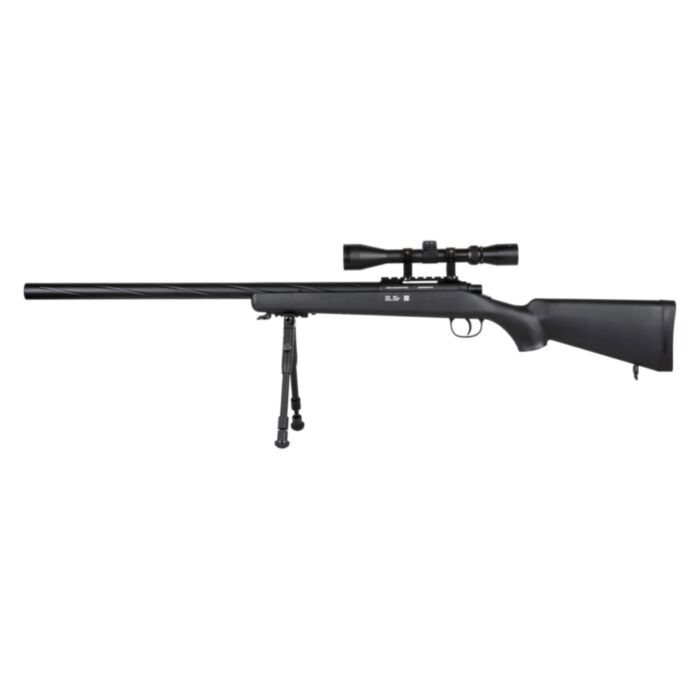 Replica sniper SA-S12 cu bipod si luneta Specna Arms Negru