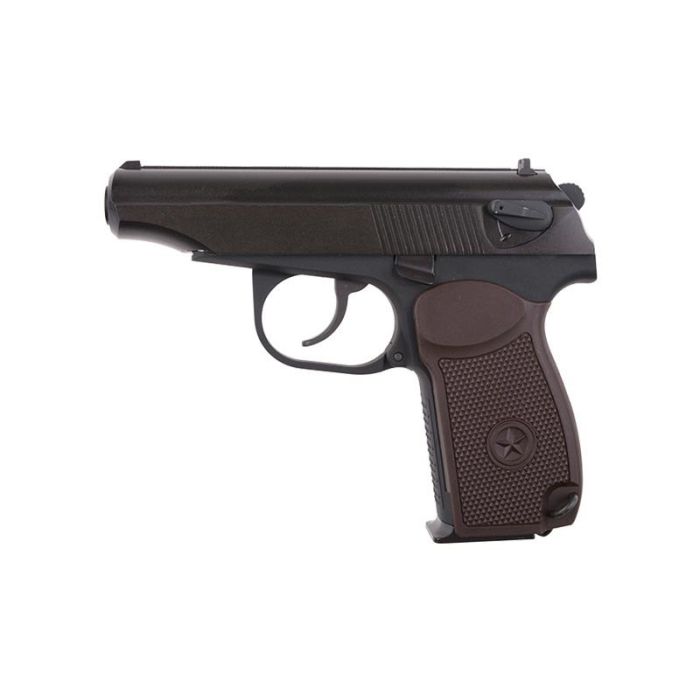 Makarov GBB gas pistol WE Brown Grip with silencer