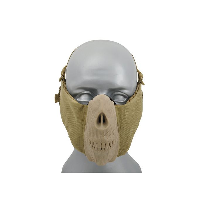 Half Face Skull Mask Ear Protection CS Tan