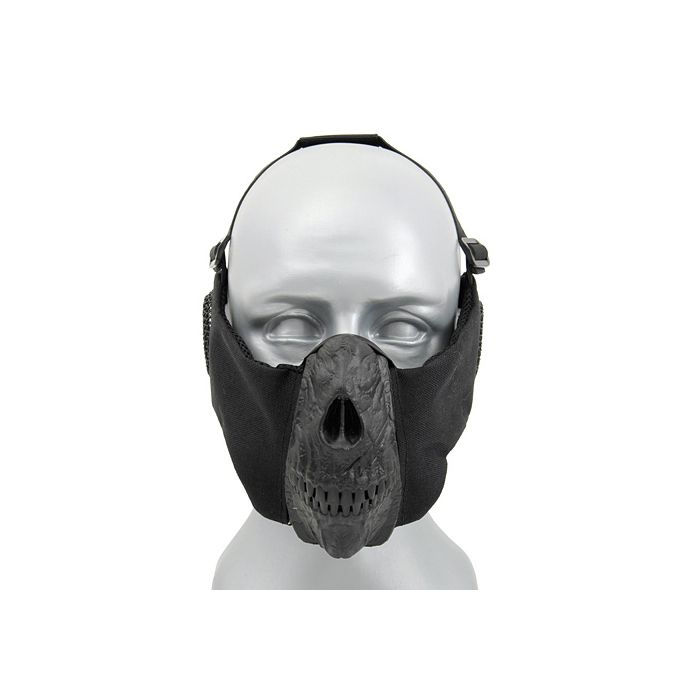 Half Face Skull Mask Ear Protection CS Black