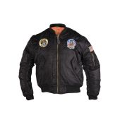 Jacheta copii cu patchuri Mil-Tec Negru XL