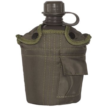 Bidon apa 1 L cu husa Mil-Tec Olive