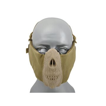 Half Face Skull Mask Ear Protection CS Tan